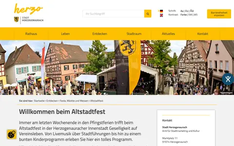 Screenshot of herzogenaurach.de