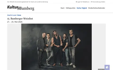 Screenshot of kultur.bamberg.de