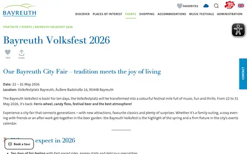 Screenshot of bayreuth-tourismus.de