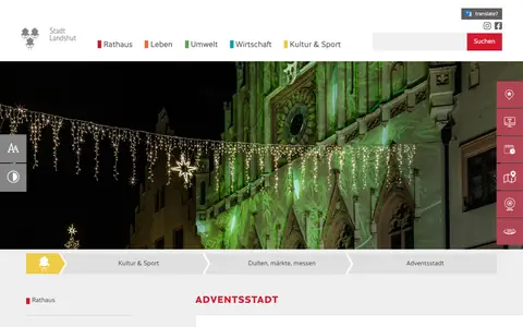 Screenshot of erleben.landshut.de