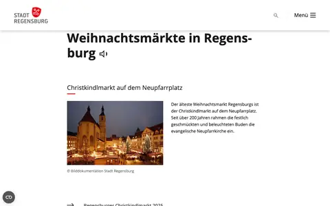 Screenshot of regensburg-bayern.de