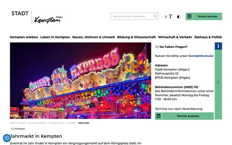 Screenshot of kempten.de