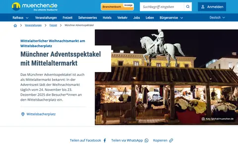 Screenshot of mittelaltermarkt-muenchen.de