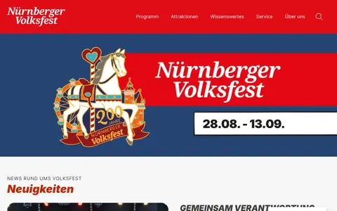 Screenshot of volksfest-nuernberg.de