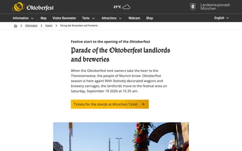 Screenshot of oktoberfest.de