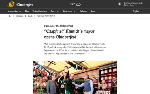 Screenshot of oktoberfest.de