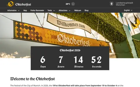 Screenshot of oktoberfest.de