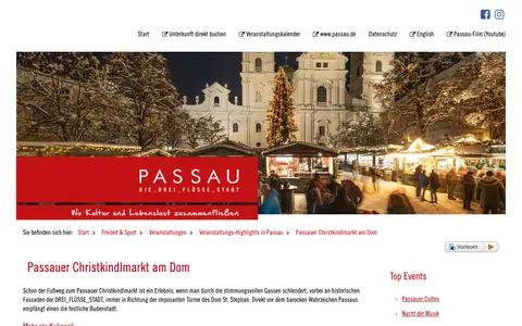 Screenshot of tourismus.passau.de
