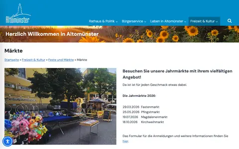 Screenshot of altomuenster.de