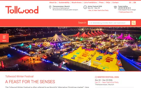 Screenshot of tollwood.de