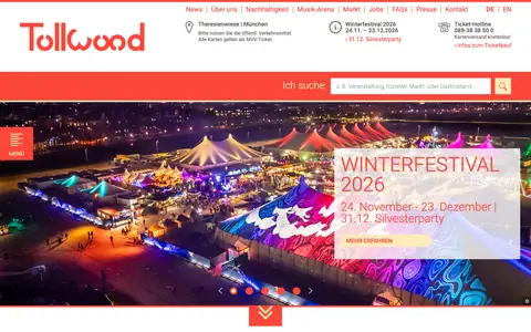Screenshot of tollwood.de
