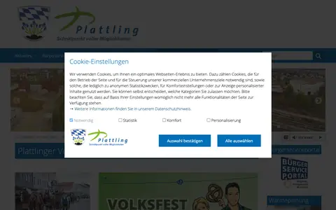 Screenshot of plattling.de