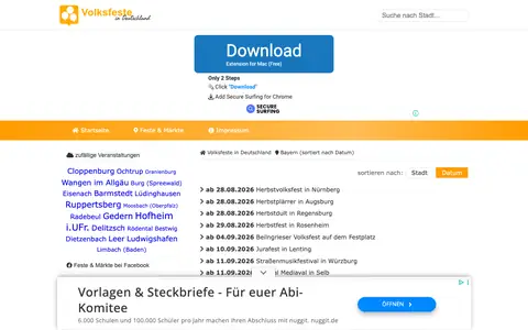 Screenshot of volksfest-taufkirchen.de