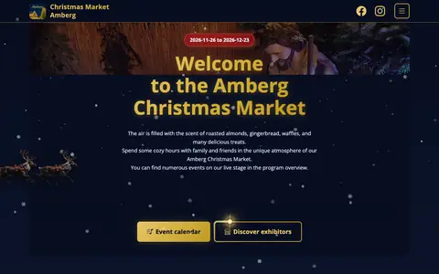 Screenshot of weihnachtsmarkt-amberg.de
