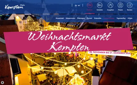 Screenshot of kempten-tourismus.de